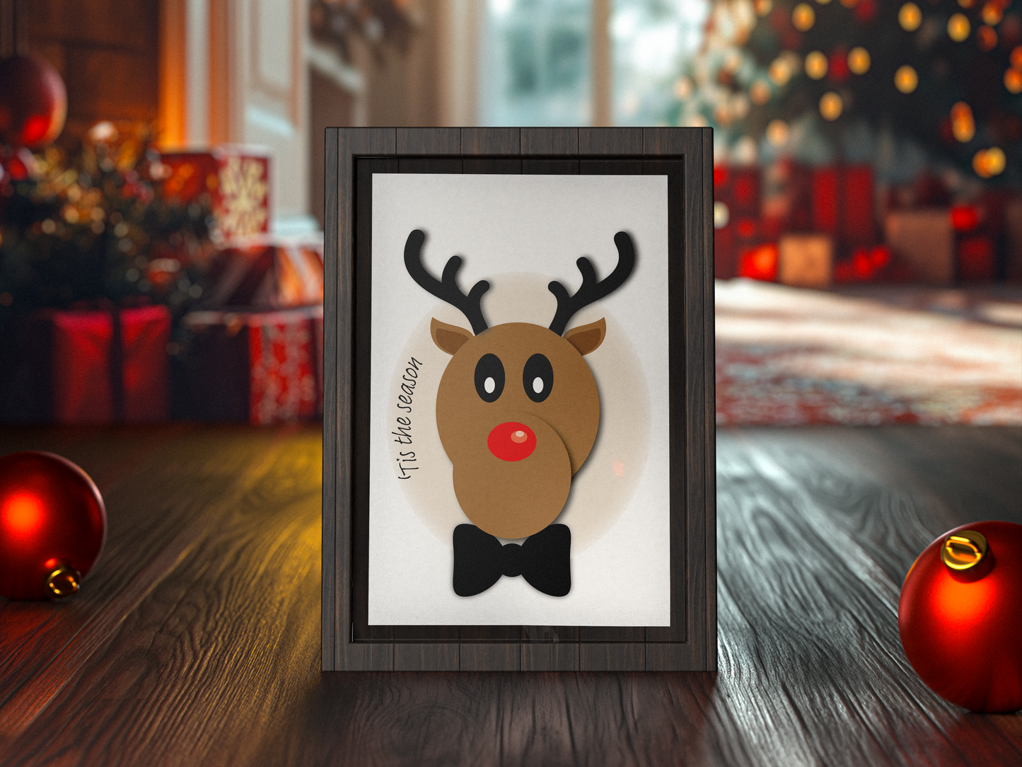 Illustrated Reindeer Prints | 5" x 7" or A4 | Instant PDF Download or Print