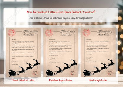 Letter From Santa – Choose from 3 Magical Designs | A4 | Instant PDF Download, Personalised Download or Personalised Print
