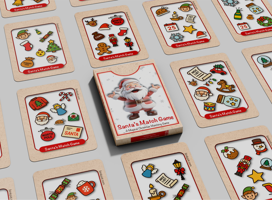 Santa’s Match Game | Family Christmas Card Game | Instant Download or Print