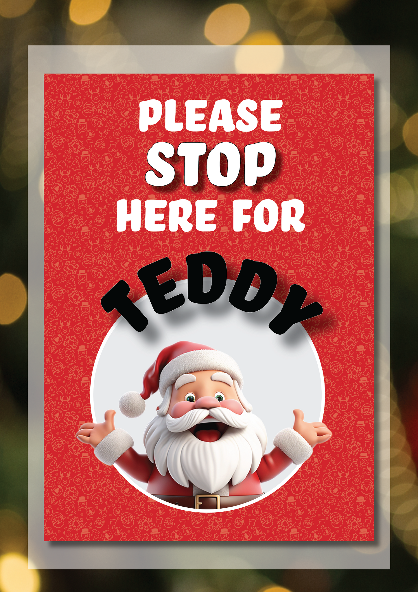 Santa Please Stop Here Sign | A4 | Instant PDF Download, Personalised Download or Personalised Print