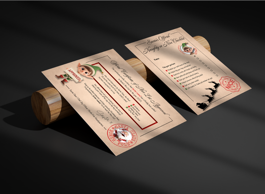 SANTA'S NAUGHTY OR NICE BUNDLE - Santa’s Official Naughty or Nice Checklist & Official Certificate of Nice List Approval | A5 | Instant PDF Download, Personalised Download or Personalised Print