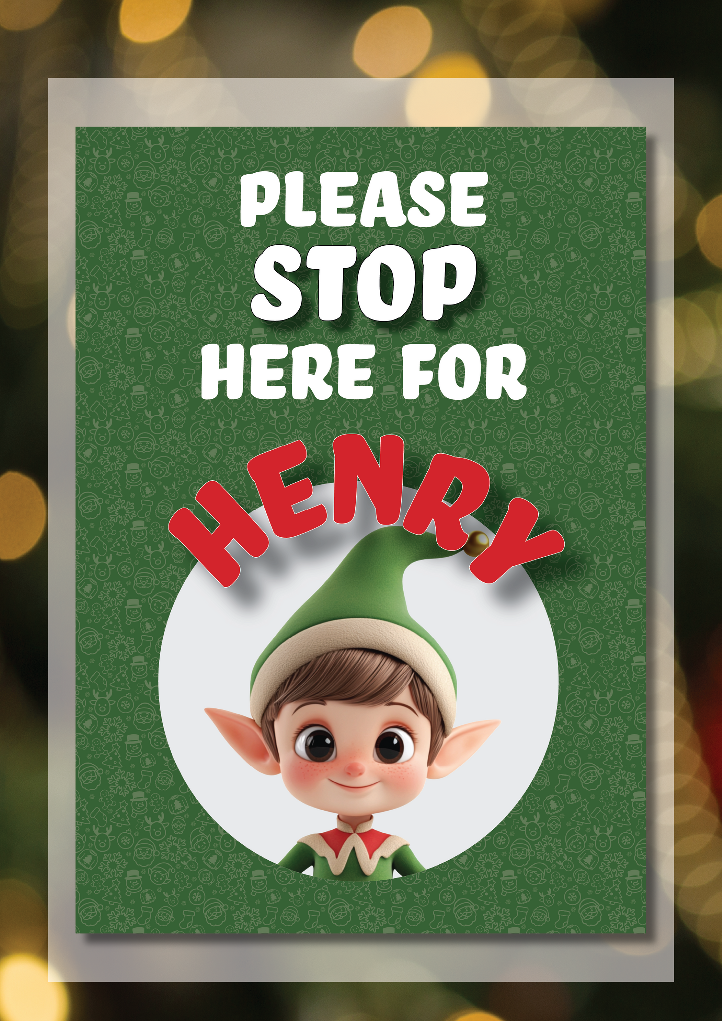 Santa Please Stop Here Sign | A4 | Instant PDF Download, Personalised Download or Personalised Print